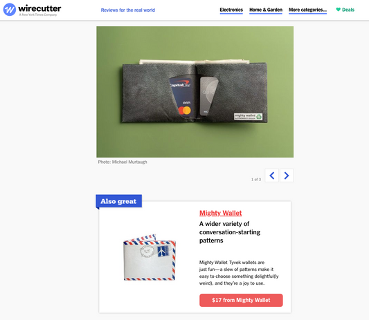 "Best Slim Wallets" Review by NY Times Wirecutter